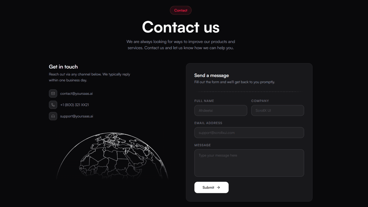 Contact Sections
